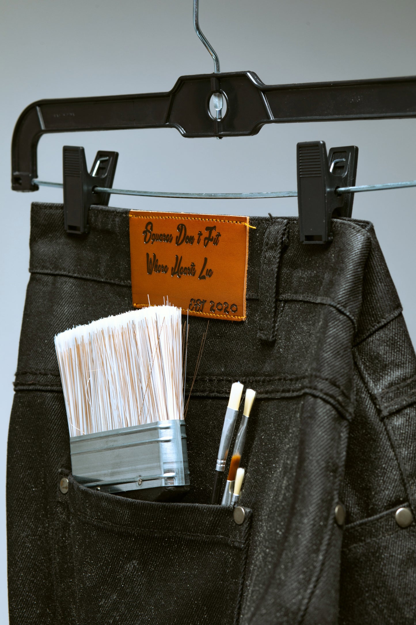 2DIFF Carbon Wax Denim Leather Patch